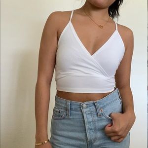 Brandy Melville White Wrap Tank